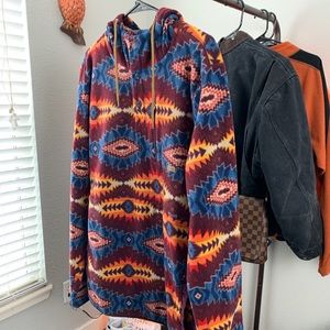 Southwestern Fleece Quarter-Button Hoodie
